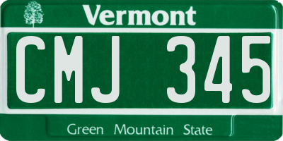 VT license plate CMJ345