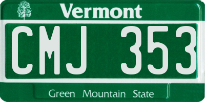 VT license plate CMJ353