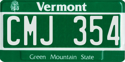 VT license plate CMJ354