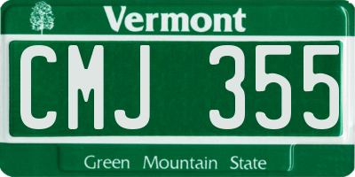 VT license plate CMJ355