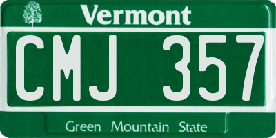 VT license plate CMJ357