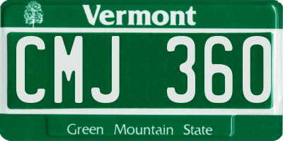 VT license plate CMJ360