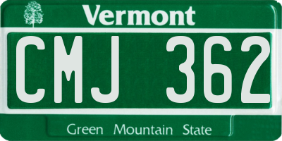 VT license plate CMJ362