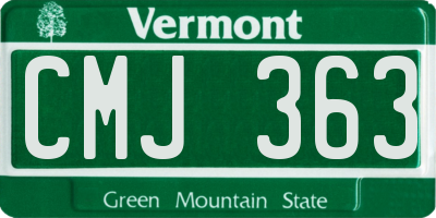 VT license plate CMJ363