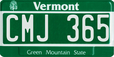 VT license plate CMJ365