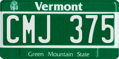 VT license plate CMJ375