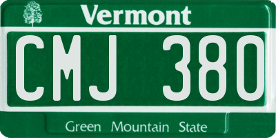VT license plate CMJ380