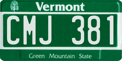 VT license plate CMJ381