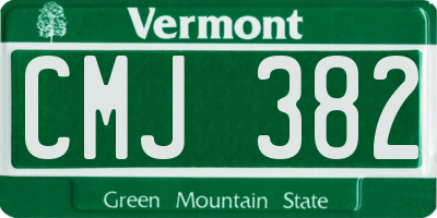 VT license plate CMJ382