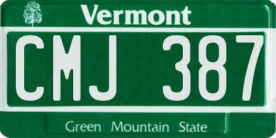 VT license plate CMJ387