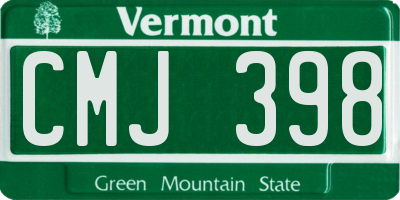 VT license plate CMJ398