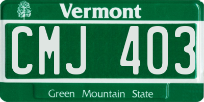 VT license plate CMJ403