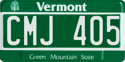 VT license plate CMJ405