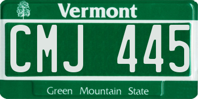 VT license plate CMJ445
