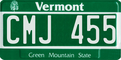 VT license plate CMJ455