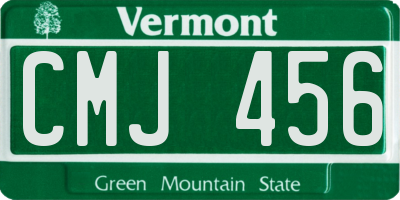 VT license plate CMJ456