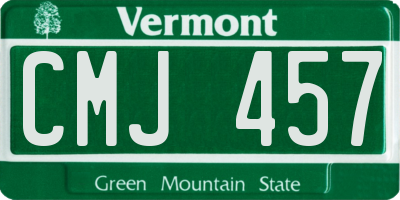 VT license plate CMJ457