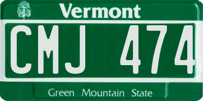 VT license plate CMJ474
