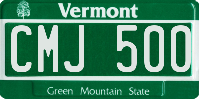 VT license plate CMJ500