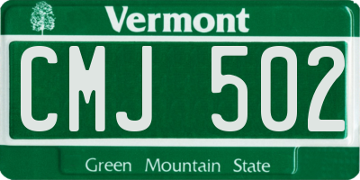 VT license plate CMJ502