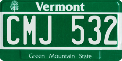 VT license plate CMJ532