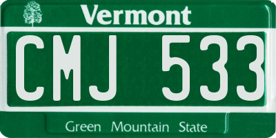 VT license plate CMJ533