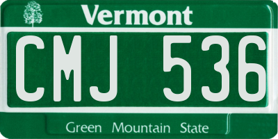 VT license plate CMJ536