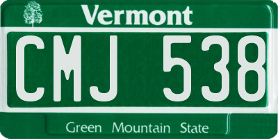 VT license plate CMJ538