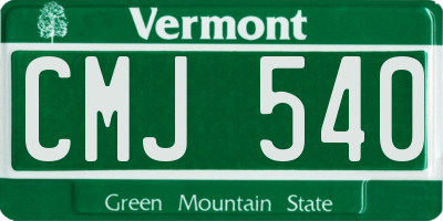 VT license plate CMJ540