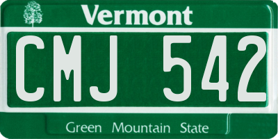 VT license plate CMJ542