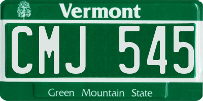 VT license plate CMJ545