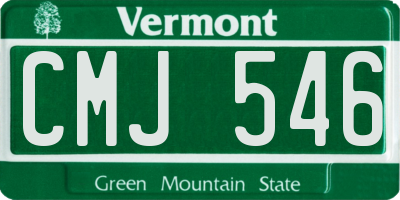 VT license plate CMJ546