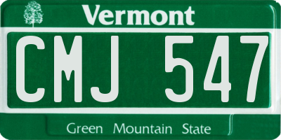 VT license plate CMJ547