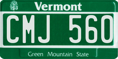 VT license plate CMJ560