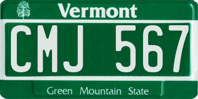 VT license plate CMJ567
