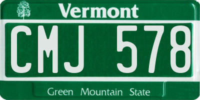 VT license plate CMJ578