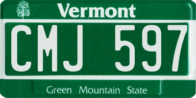 VT license plate CMJ597