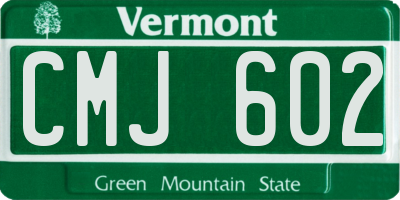 VT license plate CMJ602