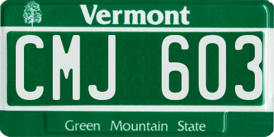 VT license plate CMJ603