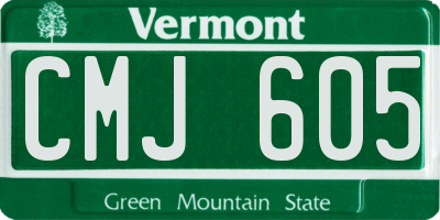 VT license plate CMJ605