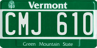 VT license plate CMJ610