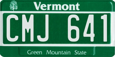 VT license plate CMJ641