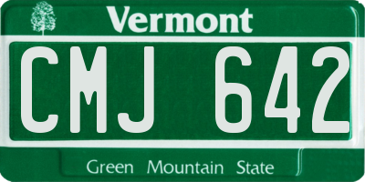 VT license plate CMJ642