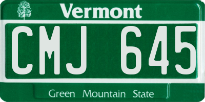 VT license plate CMJ645