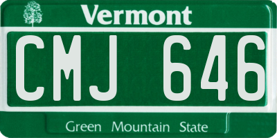 VT license plate CMJ646