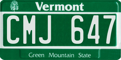 VT license plate CMJ647