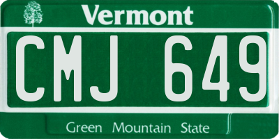 VT license plate CMJ649
