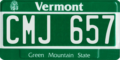VT license plate CMJ657