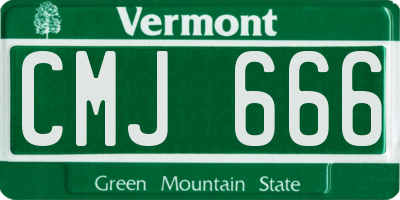 VT license plate CMJ666