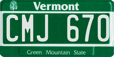 VT license plate CMJ670